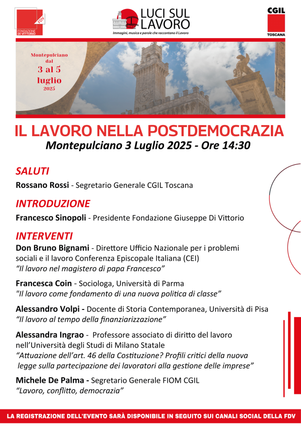 IL LAVORO NELLA POSTDEMOCRAZIA