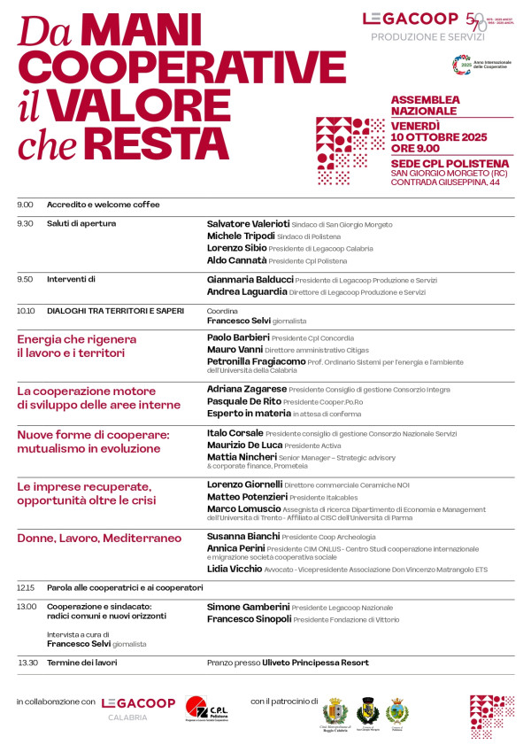 “Da mani cooperative il valore che resta”