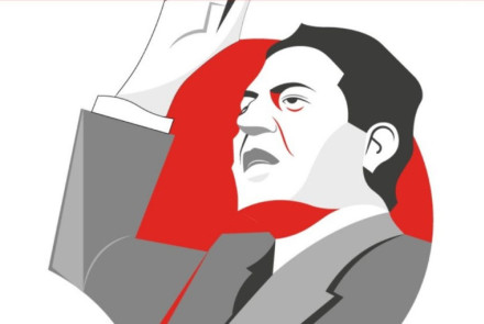 Logo del premio con Giuseppe di Vittorio versione fumetto